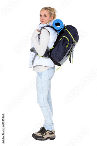 Foto: woman ready for a hike woman ready for a hike