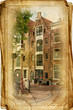 views of Amsterdam in vintage style, like postcards