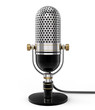 Illustration: 3d Retro microphone (front view). isolated on white with clippin 3d Retro microphone (front view). isolated on white with clippin