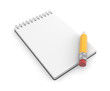 Illustration: Notepad and pencil Notepad and pencil