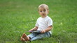 Video: Boy with the Tablet PC outdoors Boy with the Tablet PC outdoors