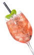 Foto: Rhabarbersaft Schorle mit Eis udn Minze Rhabarbersaft Schorle mit Eis udn Minze