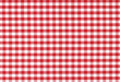Classic linen red and white checked tablecloth texture