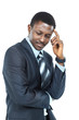 Young business man holding his head in pain