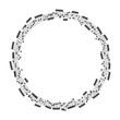 Vektor: Music notes in the form of a circle. Vector illustration. Music notes in the form of a circle. Vector illustration.
