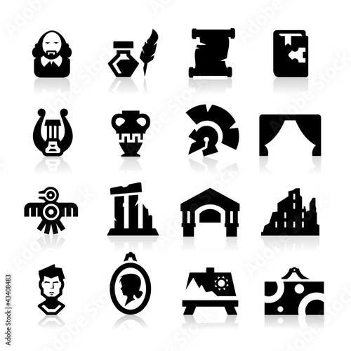 Vector: History and culture icons History and culture icons