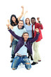 Group of people on white