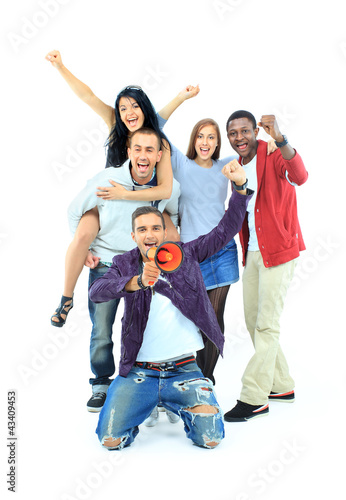 Photo: Group of people on white Group of people on white