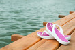 shoes on the dock