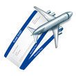 two plane tickets and plane icon