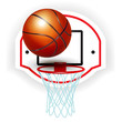 basketball ring and ball