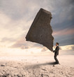 Businessman challenging the difficulties