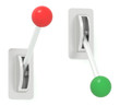 Switch. ON and OFF positions.