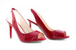 Red shoes with high heels