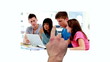 Hand touching videos with students