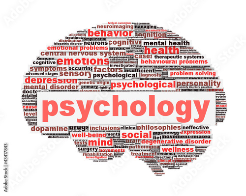Illustration: Psychology symbol design isolated on white Psychology symbol design isolated on white