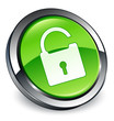 Unlock icon 3D green button