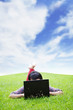 Young woman working outdoor