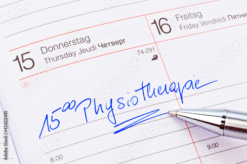 Foto: Eintrag im Kalender: Physiotherapie Eintrag im Kalender: Physiotherapie