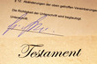 Testament in deutscher Sprache