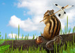 Photo: chipmunk with luggage, travel concept chipmunk with luggage, travel concept