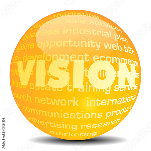 Illustration: VISION MARKETING sphere ball cloud globe ORANGE VISION MARKETING sphere ball cloud globe ORANGE