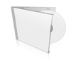 Illustration: Box for DVD with a disk on white background. Box for DVD with a disk on white background.