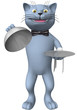 Three-dimensional image of a cat waiter