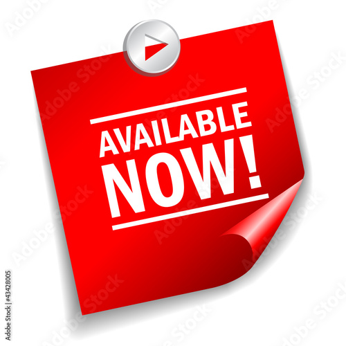 Vector: Available now vector label Available now vector label