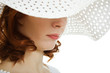 Girl In The White Hat Hiding H...