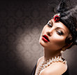 Retro Woman Portrait. Vintage Styled Girl