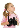 Little girl with binoculars