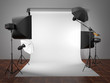 Photo studio equipment. Space for text.