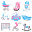 Baby accessories  icons
