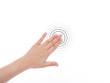 Illustration: Women hand use multi-touch gestures for tablets or touch screen Women hand use multi-touch gestures for tablets or touch screen