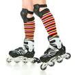 Feminine legs with roller skates