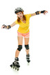 beautiful young woman on roller skates