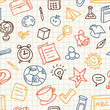 seamless pattern with education and school icons