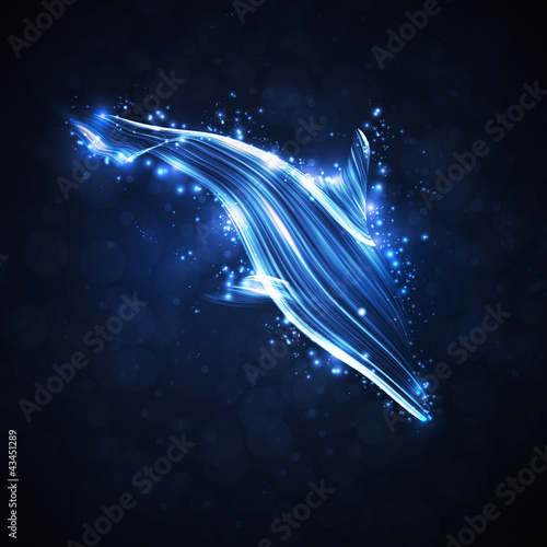 Vector: Neon dolphin, abstract strip, stylish illustration eps10 Neon dolphin, abstract strip, stylish illustration eps10