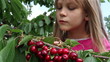 Girl and a cherry