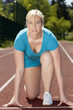 Junge Frau am Start