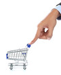 hand and shopping cart