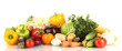 Many fresh vegetables isolated on white