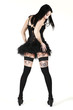 Photo: sexy ballerina at black corset isolated on a white, sexy ballerina at black corset isolated on a white,