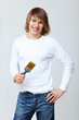 Man with paint brushes