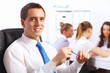 Young businessmen working in the office