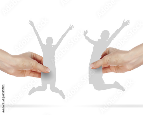 Photo: Two girls jumping in the air Two girls jumping in the air