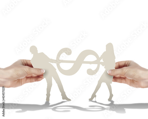 Photo: human figures with a euro mark human figures with a euro mark