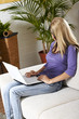working at home on lounge