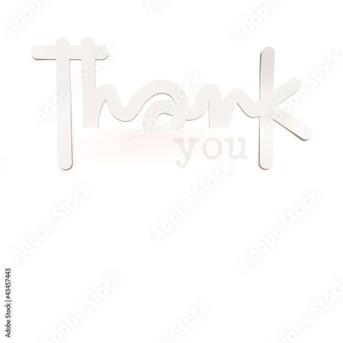 Illustration: Thank you, paper design element, High-resolution 3d rendering Thank you, paper design element, High-resolution 3d rendering